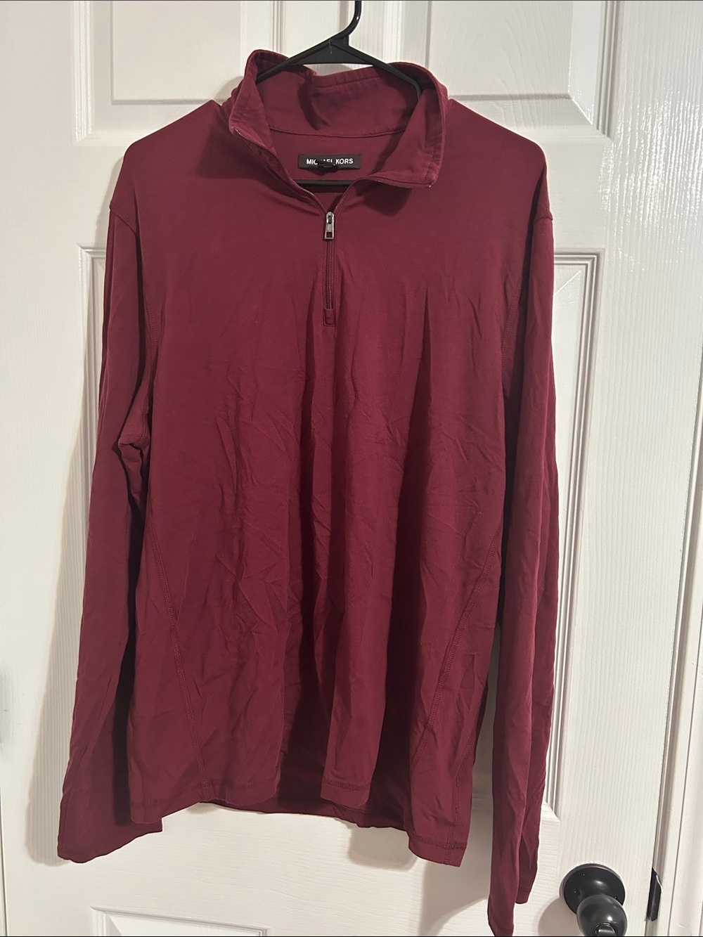 Michael Kors Men's Maroon Half-Zip Sweater